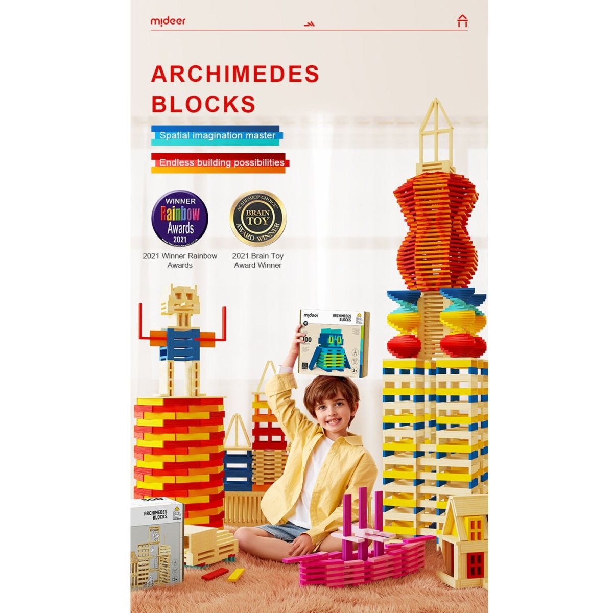 Archimedes Blocks 100pcs Black & White - Image 2