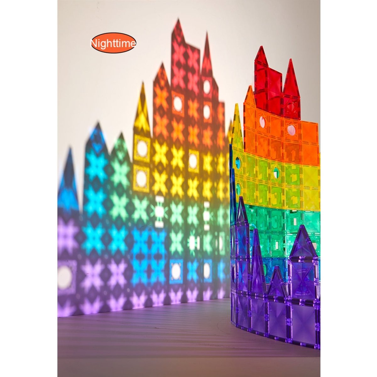 Creative Pack 100pcs Rainbow Magnetic Tiles - Image 3