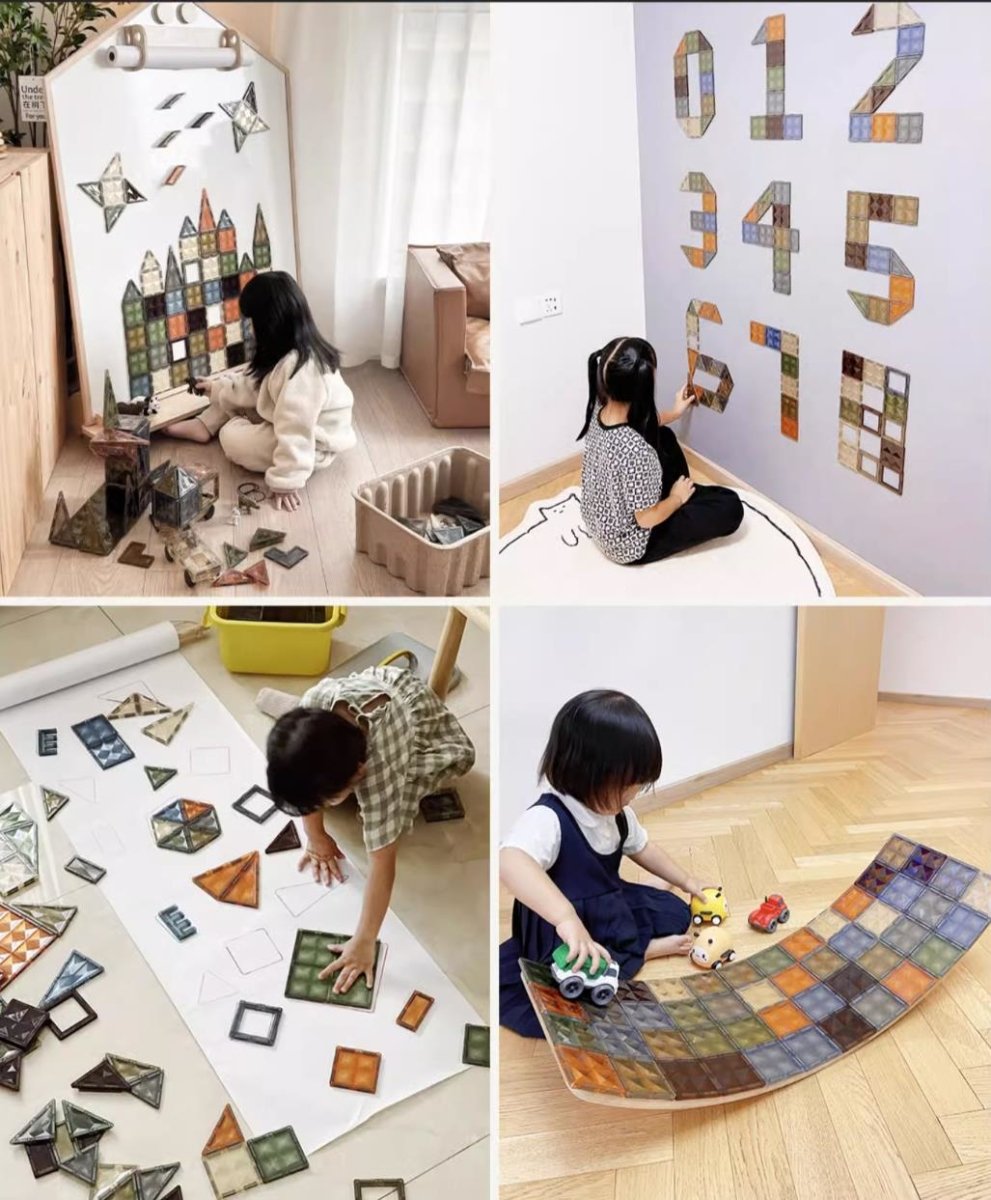 Nature World 100pcs Transparent Magnetic Tiles With Storage Box - Image 2